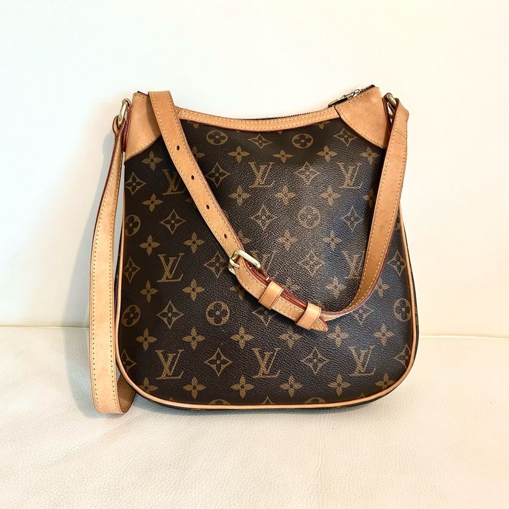 Authentic Louis Vuitton Odeon Black and Tan Monogram Crossbody Bag